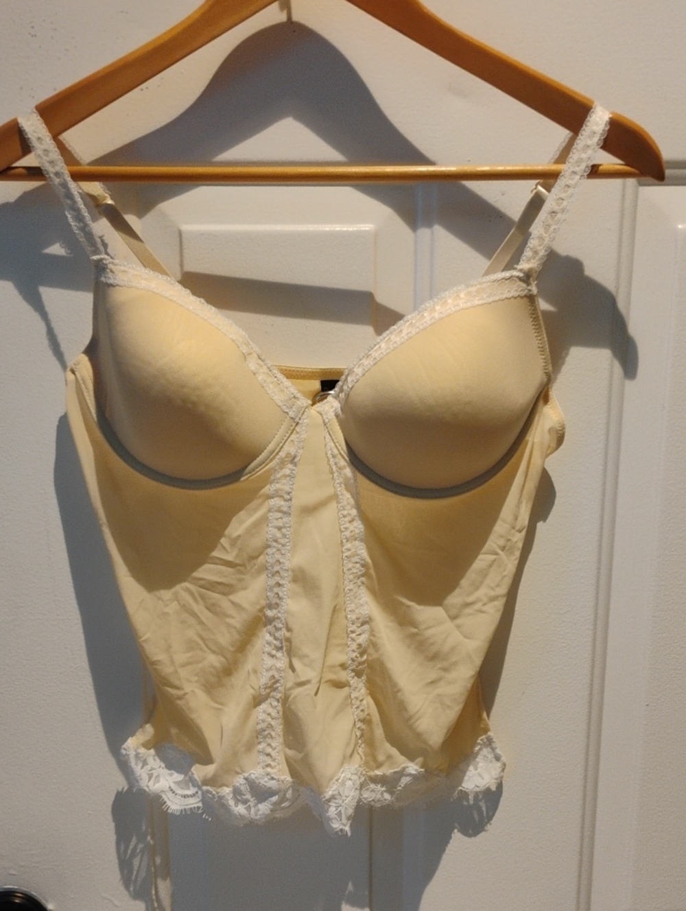 Lace-Trim Bustier Camisole in Cream -